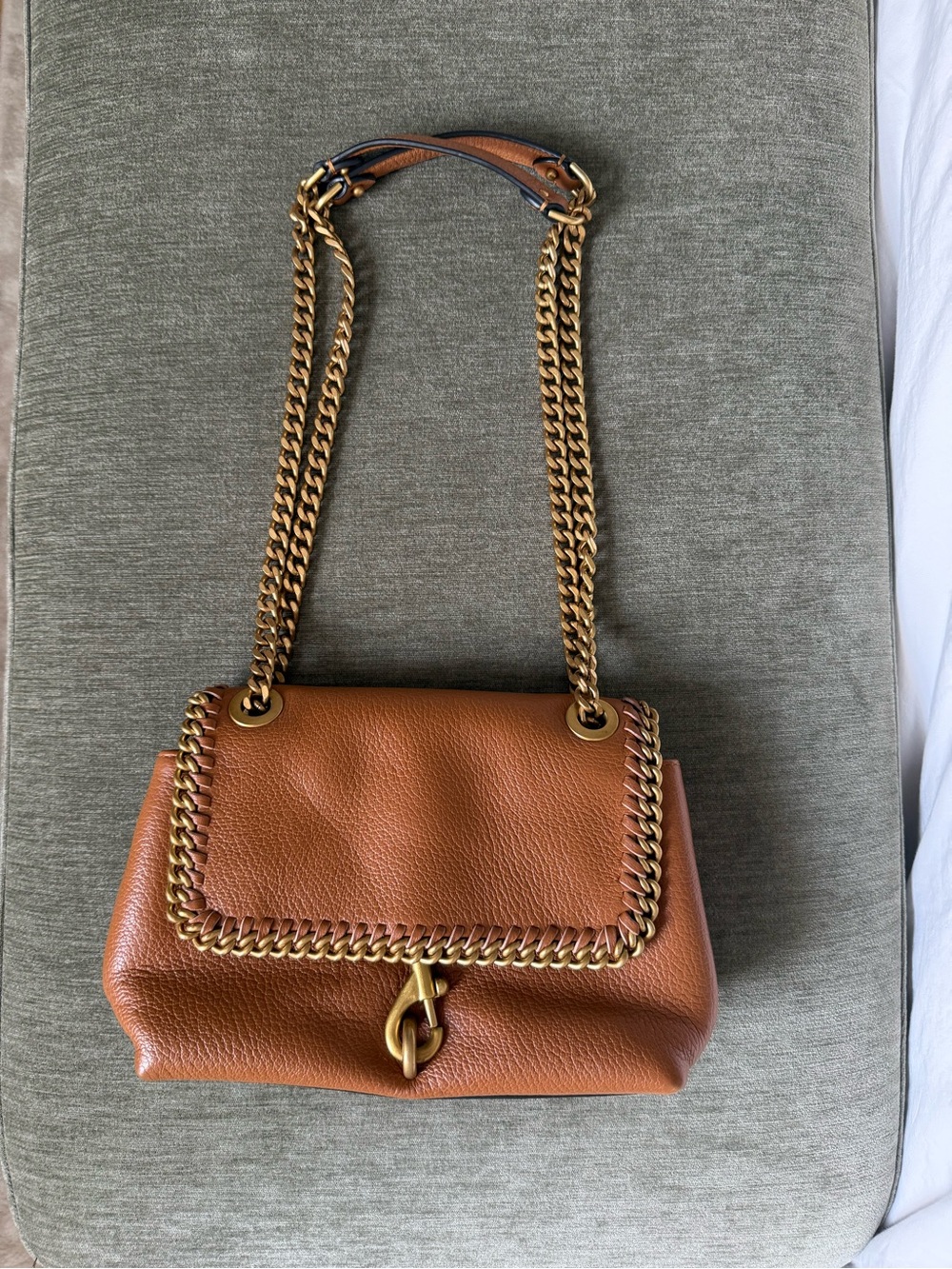 Rebecca Minkoff Tan Leather Shoulder Bag with Gold Hardware
